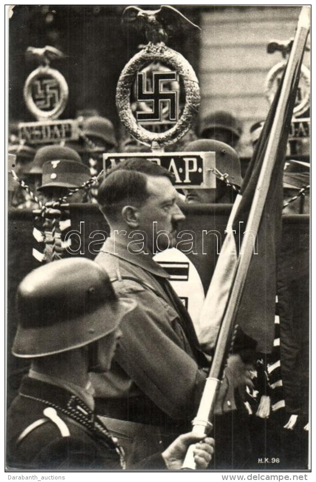 ** T2/T3 Hitler, NSDAP Swastika. D.T.V. Lpz.-Foto Sennecke, Berlin (fl) - Ohne Zuordnung