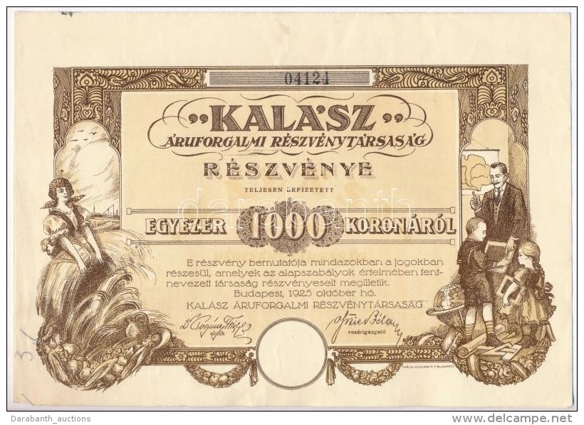 Budapest 1925. 'Kal&aacute;sz &Aacute;ruforgalmi R&eacute;szv&eacute;nyt&aacute;rsas&aacute;g'... - Unclassified