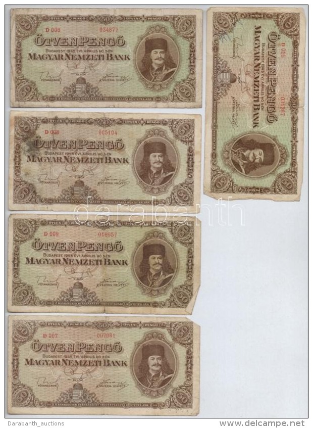 1945. 50P (5x) T:III,III- - Ohne Zuordnung