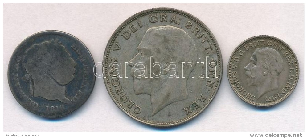 Nagy-Britannia 1816. 1Sh Ag 'III. Gy&ouml;rgy' + 1923. 1/2C Ag 'V. Gy&ouml;rgy' + 1931. 6p Ag 'V. Gy&ouml;rgy'... - Unclassified