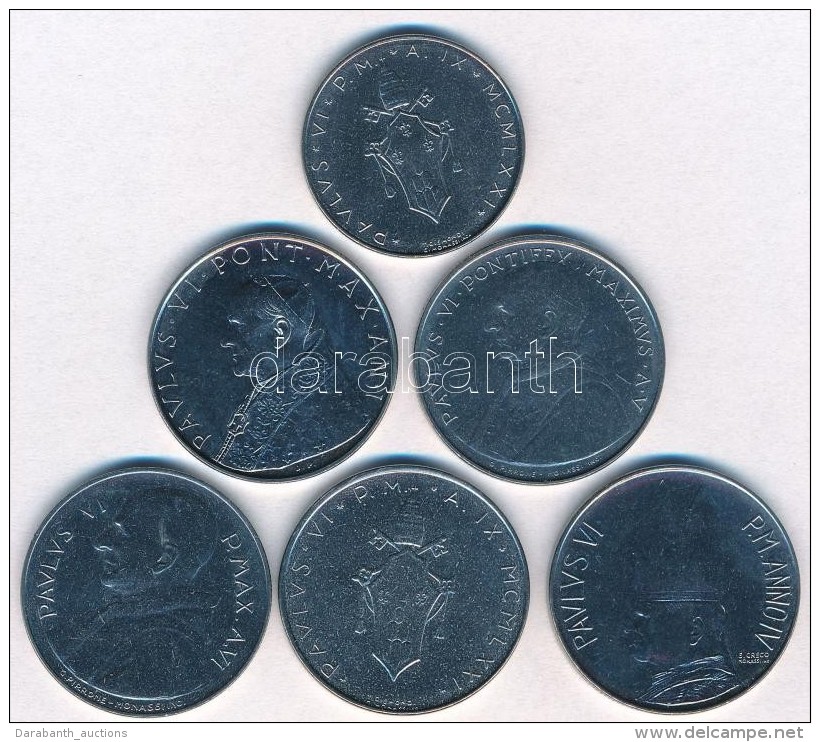 Vatik&aacute;n ~1966-1971. 6db-os Vegyes &eacute;rem T&eacute;tel T:1-
Vatican City ~1966-1971. 6pcs Of Coins C:AU - Ohne Zuordnung