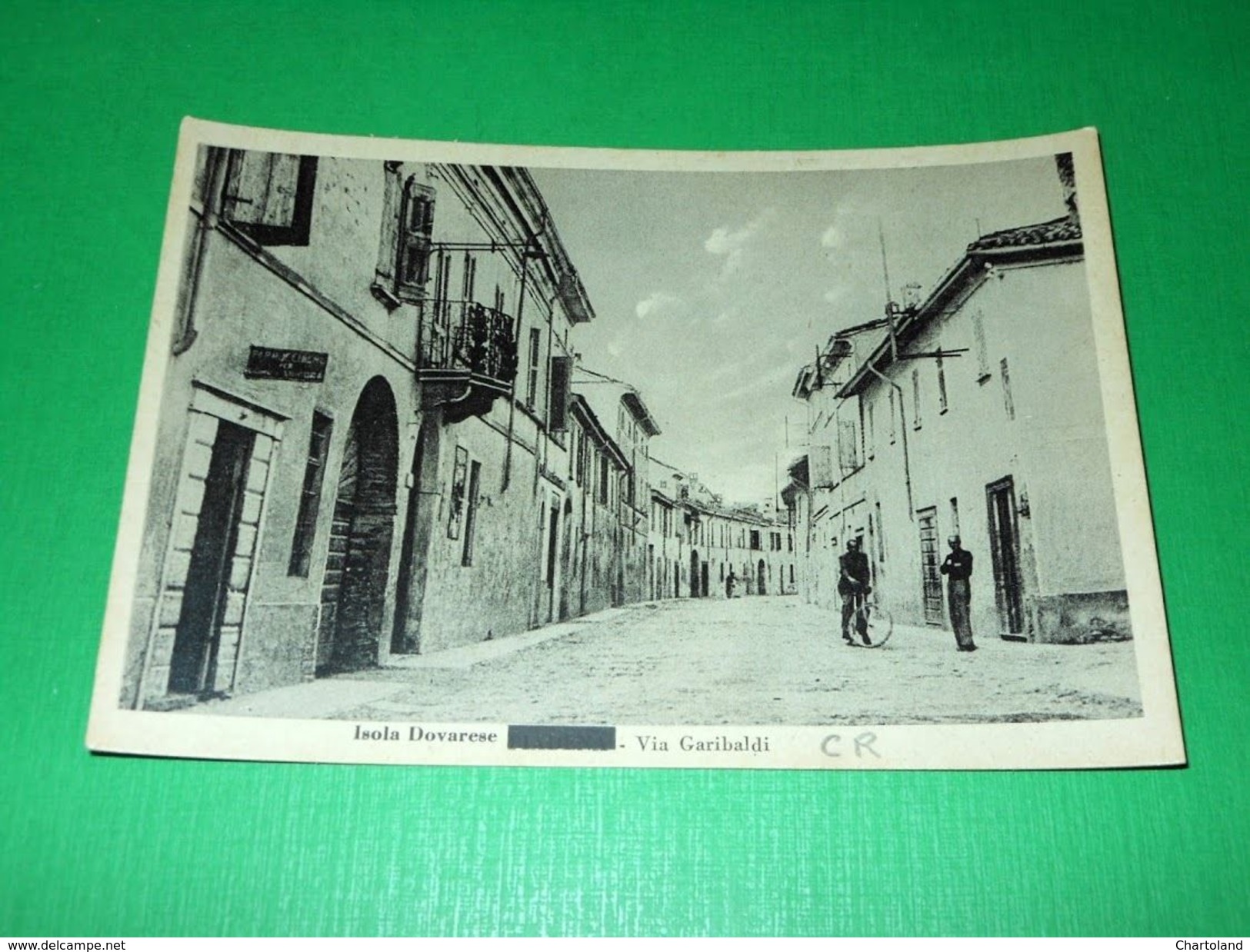 Cartolina Isola Dovarese - Via Garibaldi 1940 Ca - Cremona