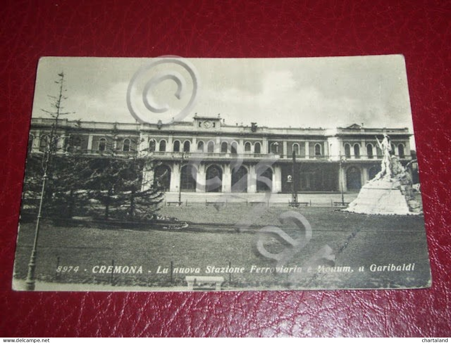 Cartolina Cremona - La Nuova Stazione Ferroviaria E Monumento A Garibaldi 1930 - Cremona