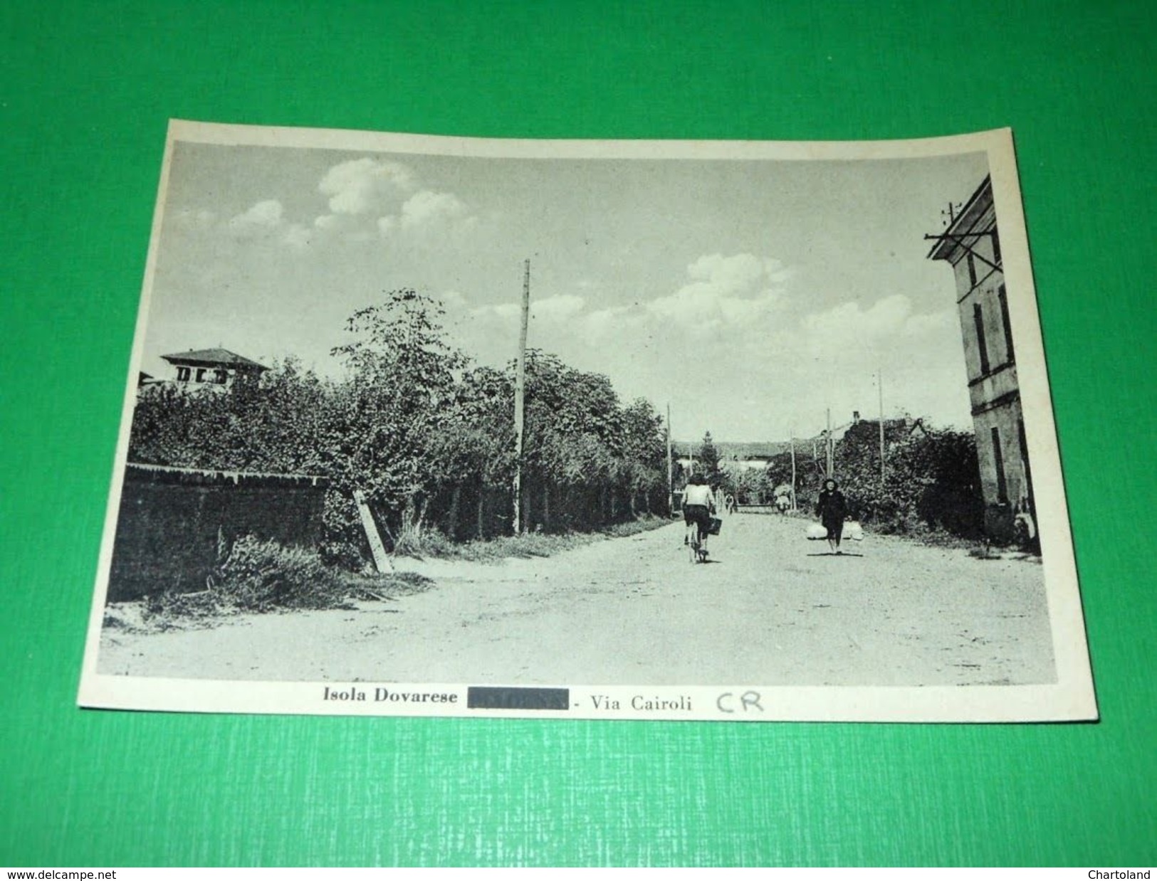 Cartolina Isola Dovarese - Via Cairoli 1940 Ca - Cremona