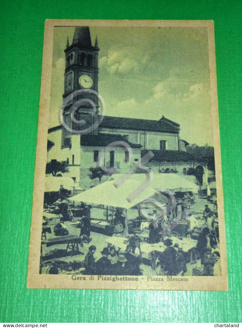 Cartolina Gera Di Pizzighettone - Piazza Mercato 1940 Ca - Cremona