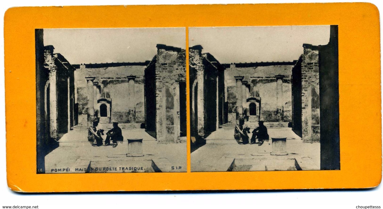 Photos  Stéréoscopiques - Pompei - Maison Du Poete Tragique  N° 18  ( SIP   éditeur ) - Photos Stéréoscopiques