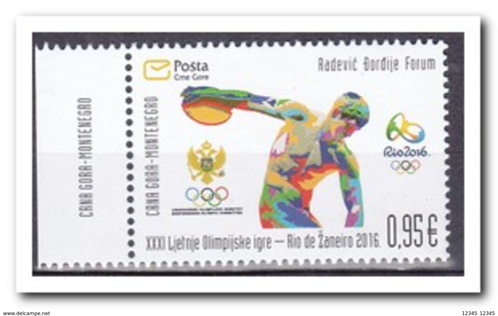 Montenegro 2016, Postfris MNH, OLYMPIC GAMES RIO 2016 - Montenegro