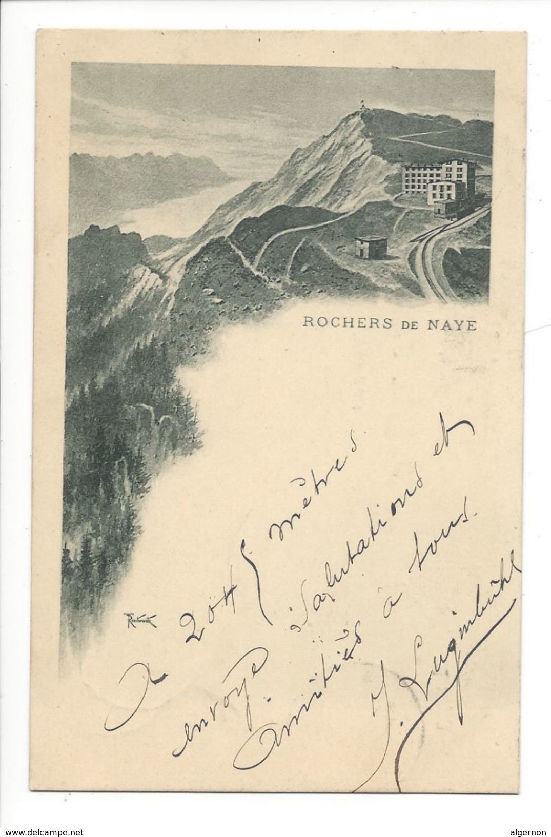 17007 - Rochers De Naye Envoyée En  1897 + Timbre Linéaire Naye - Roche