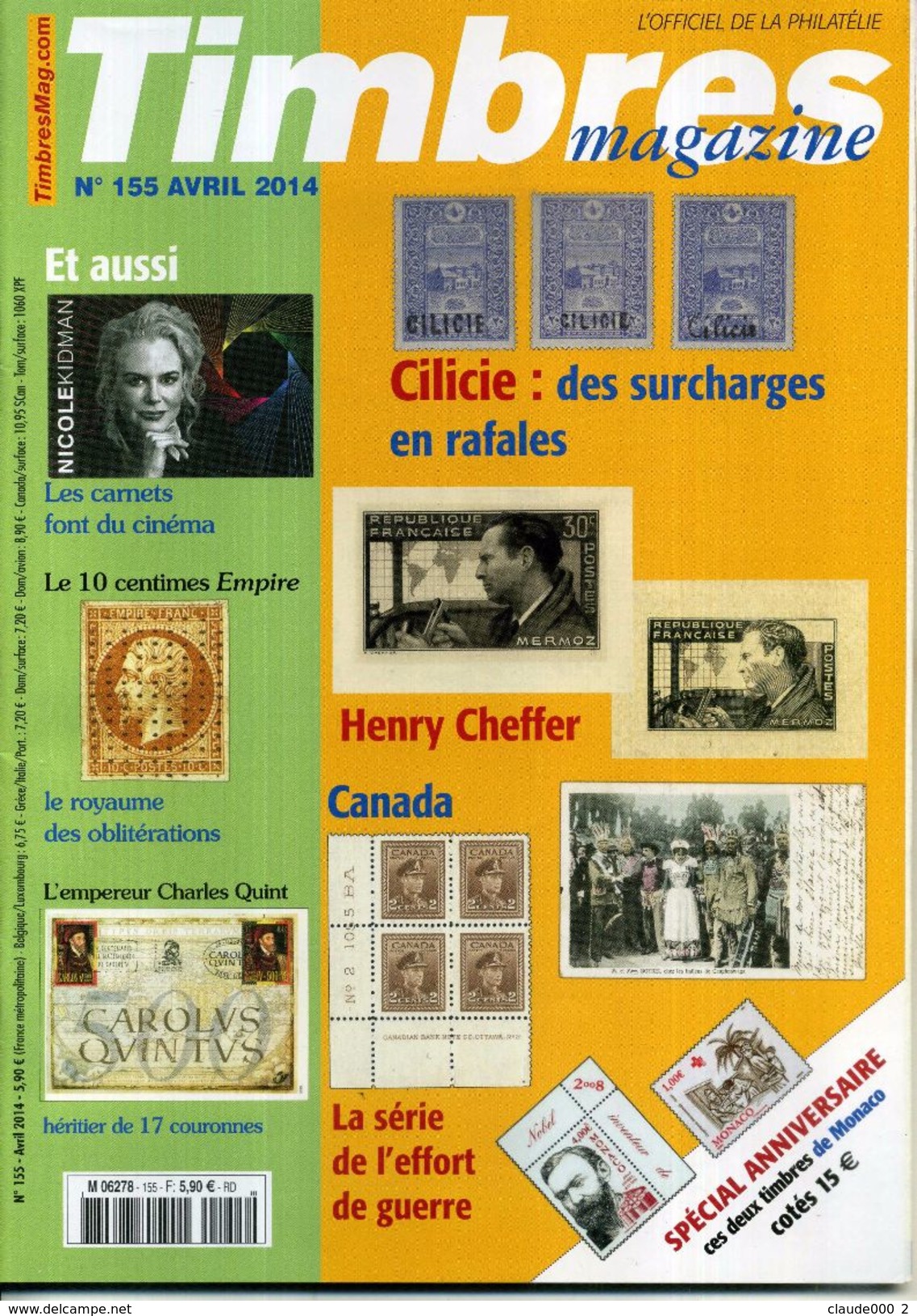 TIMBRES MAGAZINE ANNEE COMPLETE 2014 Soit 11 Numéros - Français (àpd. 1941)