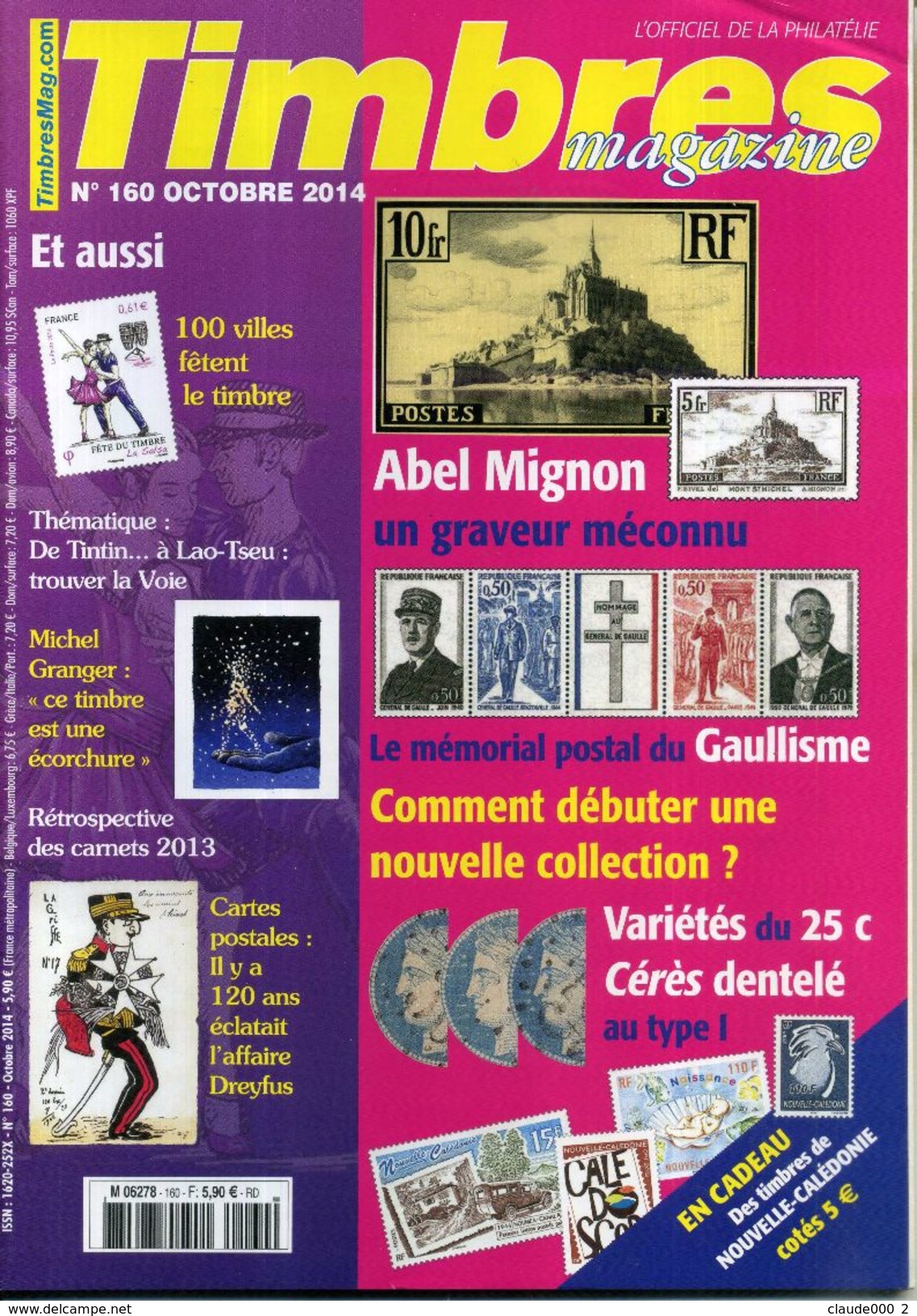 TIMBRES MAGAZINE ANNEE COMPLETE 2014 soit 11 Numéros