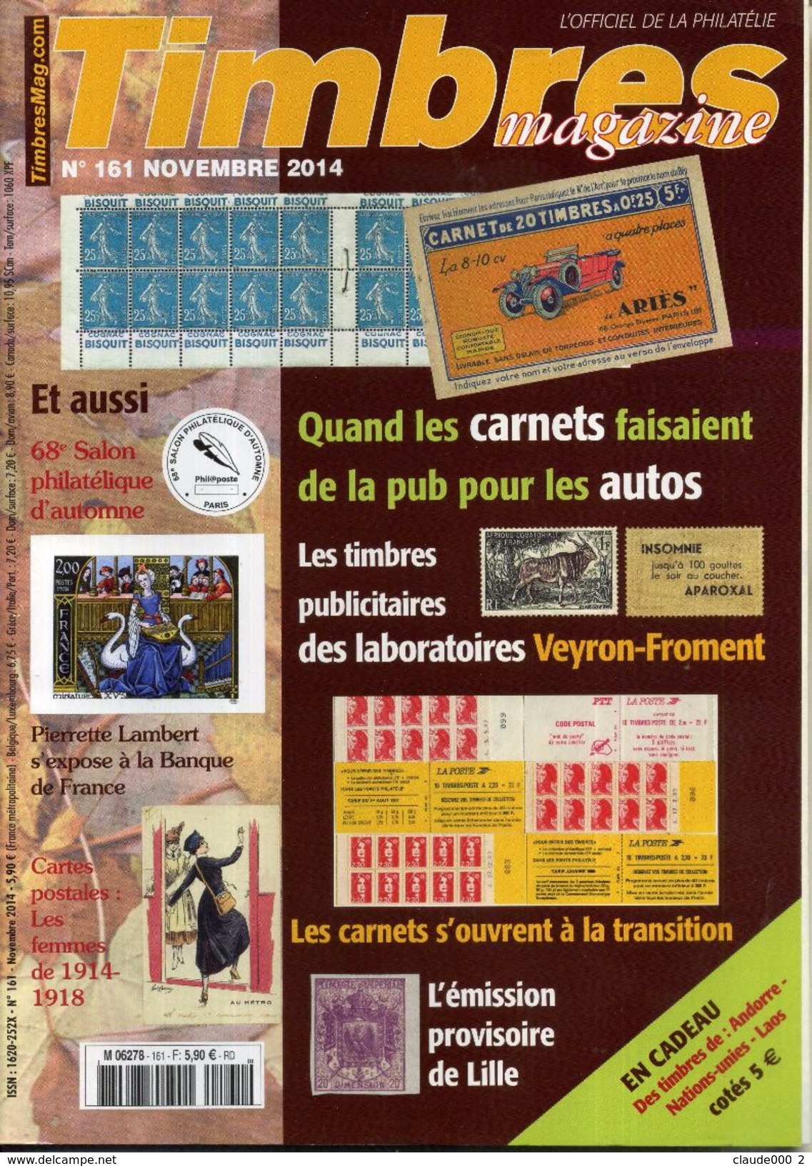 TIMBRES MAGAZINE ANNEE COMPLETE 2014 soit 11 Numéros