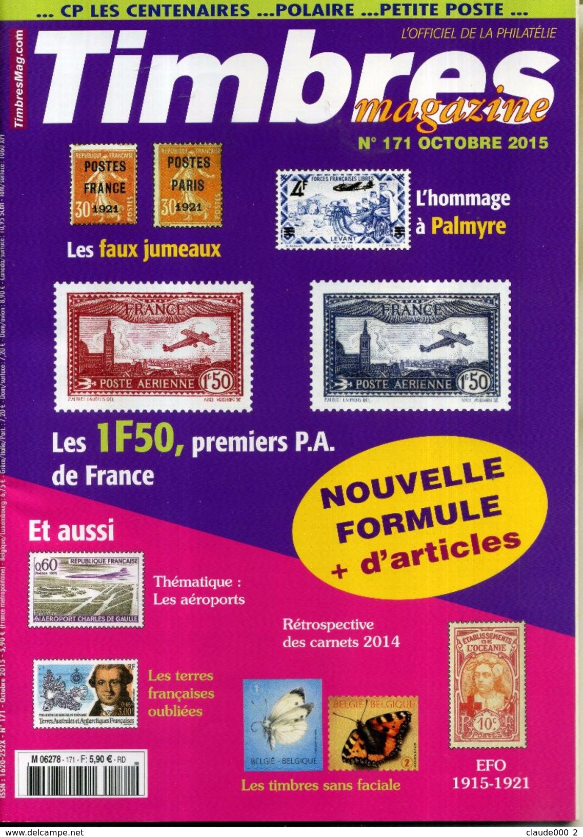 TIMBRES MAGAZINE ANNEE COMPLETE 2015 soit 11 Numéros