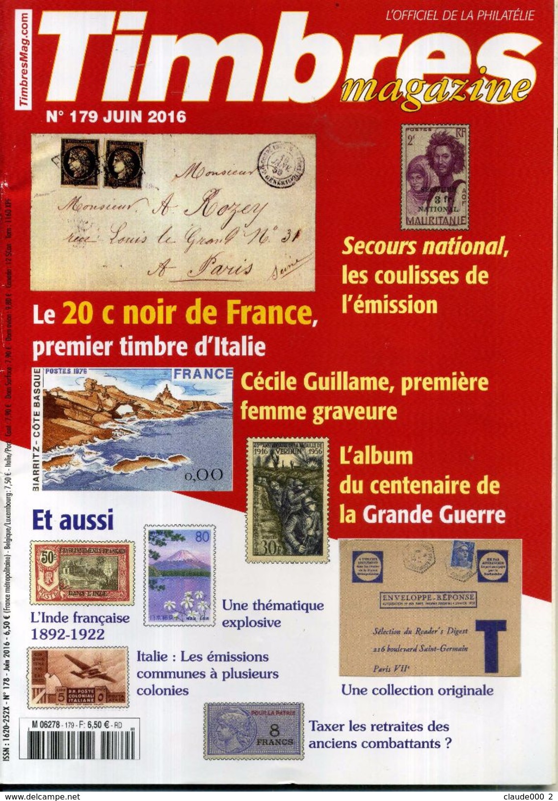 TIMBRES MAGAZINE ANNEE COMPLETE 2016 soit 11 Numéros