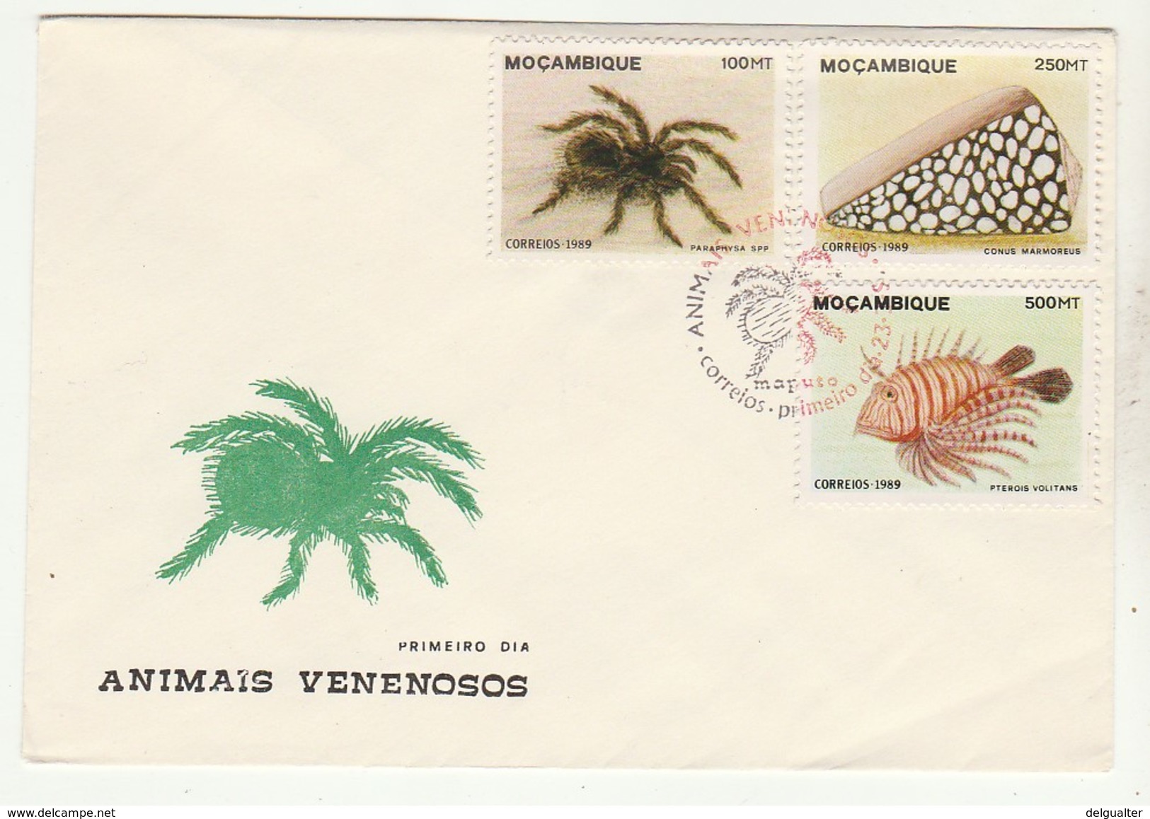 Cover FDC * Moçambique * 1989 * Animais Venenosos - Mozambique