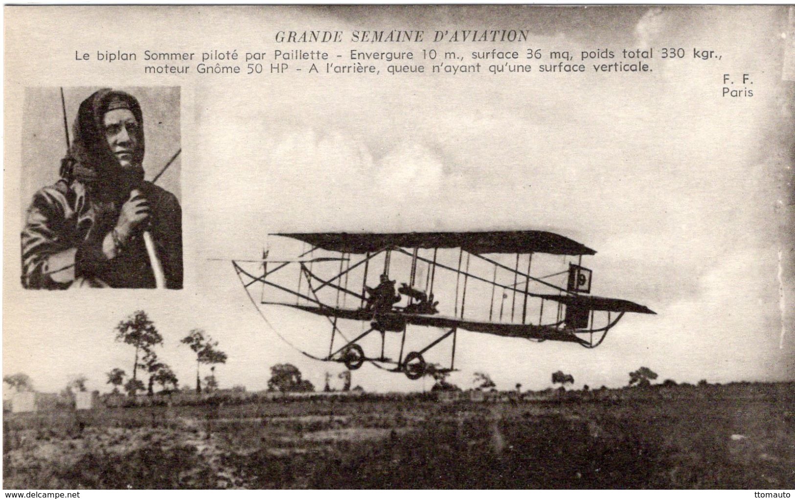 Grande Semaine D'Aviation  -  Le Biplan Sommer Piloté Par Paillette   -  CPA - ....-1914: Vorläufer