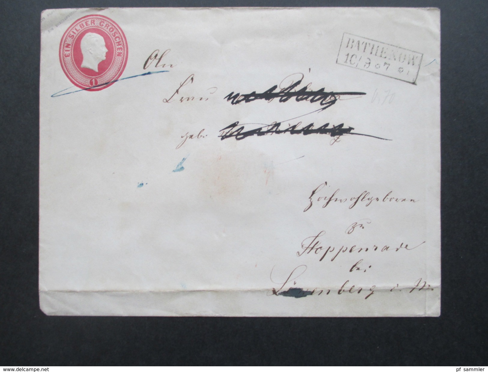 AD Preussen 1855 GA U 11a B Stempel R2 Rathenow Nach Löwenberg. Mit Wappensiegel - Entiers Postaux