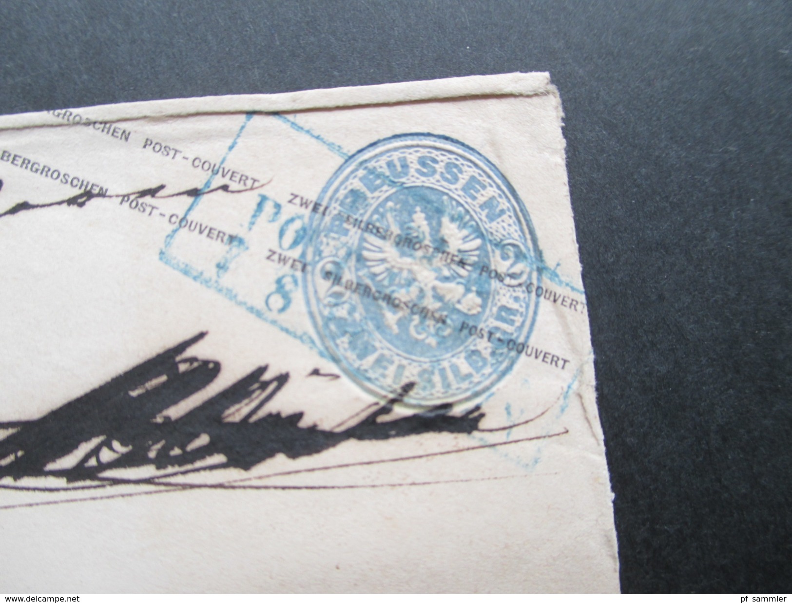 AD Preussen 1863/ 66 GA U 27 A Blauer Stempel R3 Berlin Post - Exp. Nach Rosenow Bei Stavenhagen - Entiers Postaux