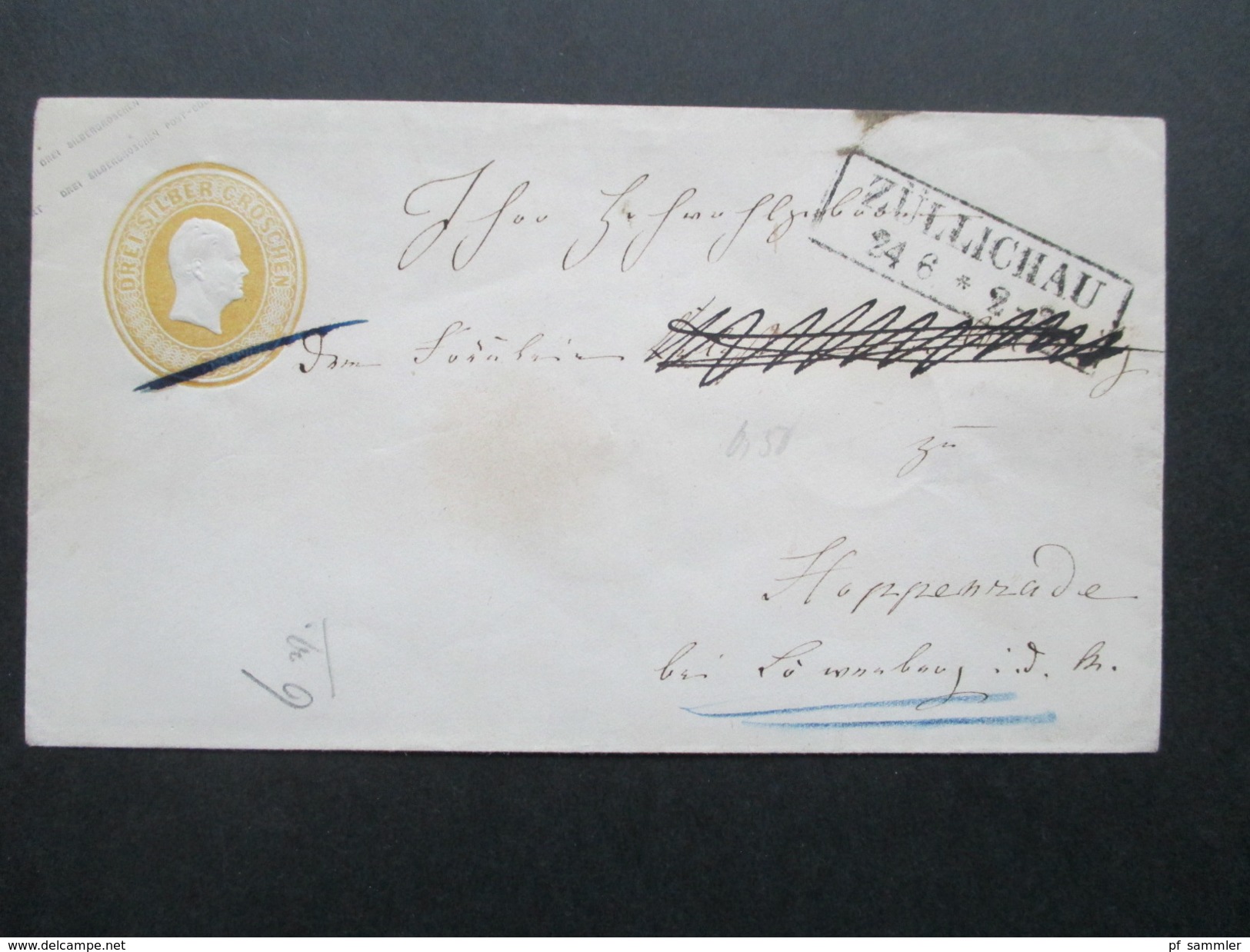 AD Preussen 1853 GA U10 A Stempel R2 Züllichau Nach Hoppenrade. Mit Vermerk / 2x Stempel Ausg. N. 1 - Entiers Postaux