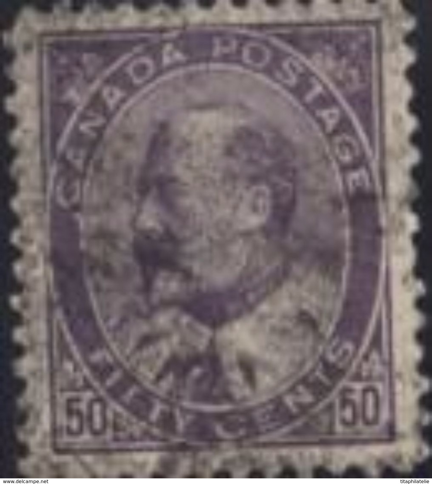 Canada Timbre YT 84 50 Ct Violet 1903 1909 Cote 90 Euros Oblitéré - Usati