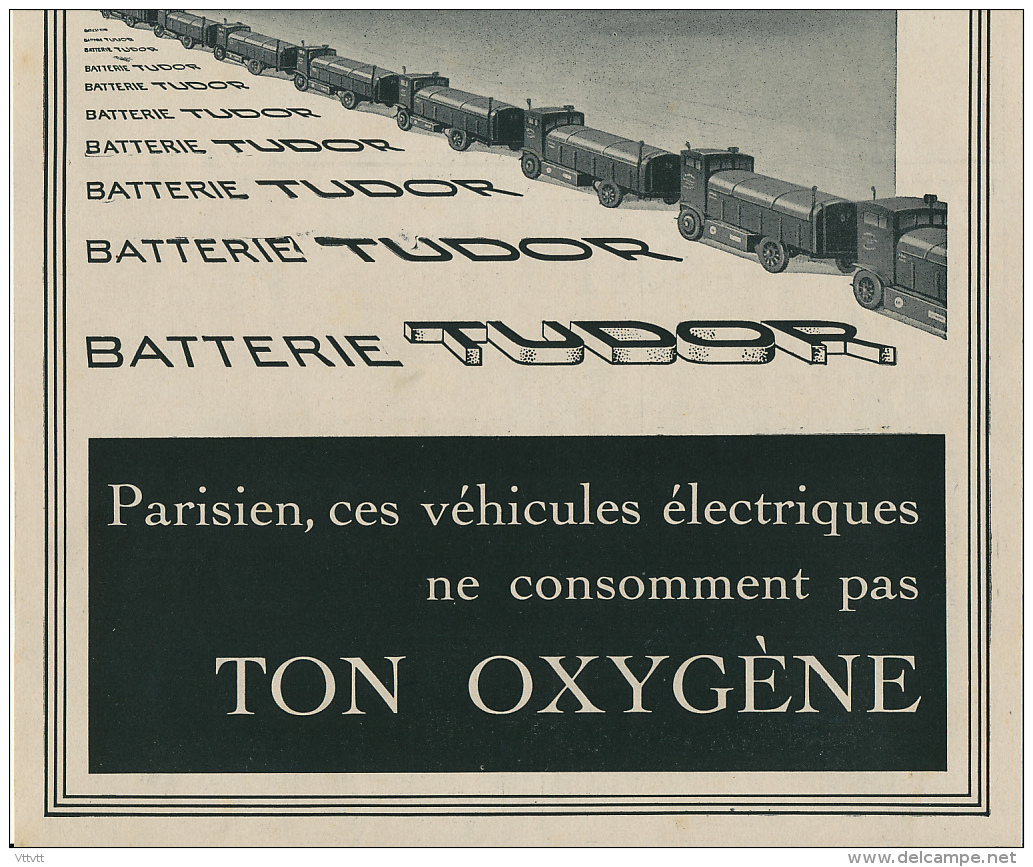 Ancienne Publicite (1941) : Batterie TUDOR, Camions, Véhicules électriques (2 Scans) - Advertising