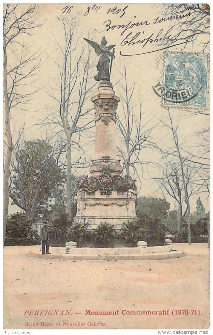 66 - Perpignan - Monument Commémoratif 1870-71 (colorisée) - Perpignan