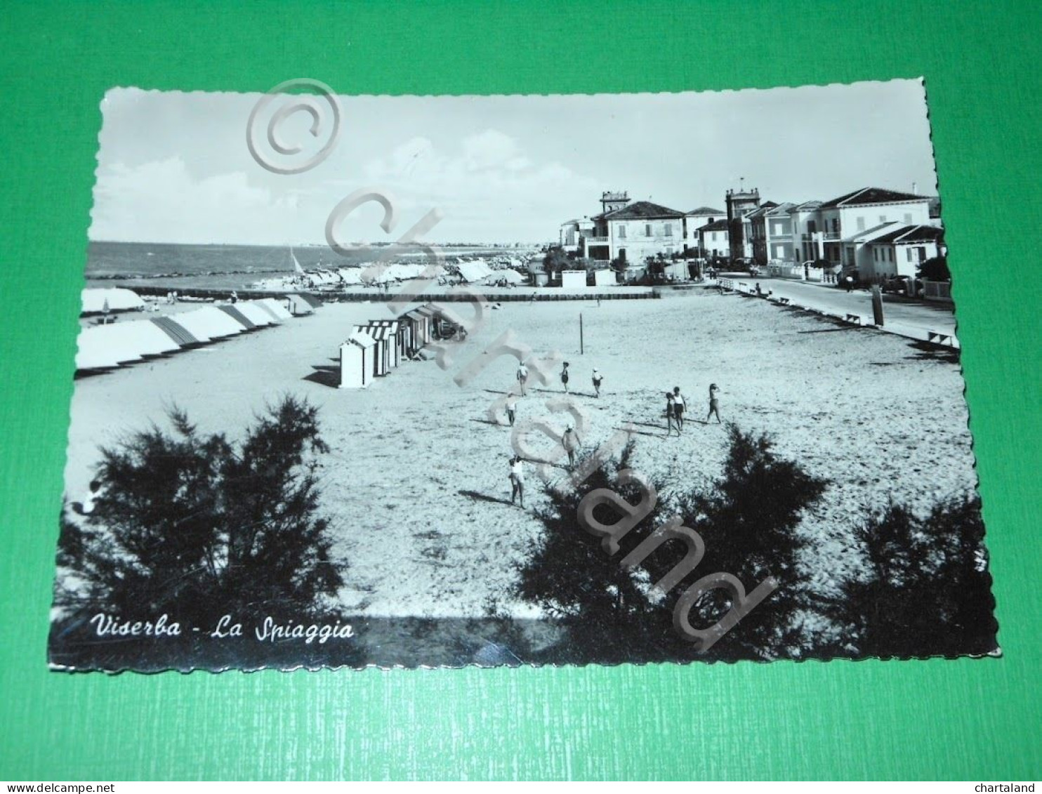 Cartolina Viserba - La Spiaggia 1957 - Rimini