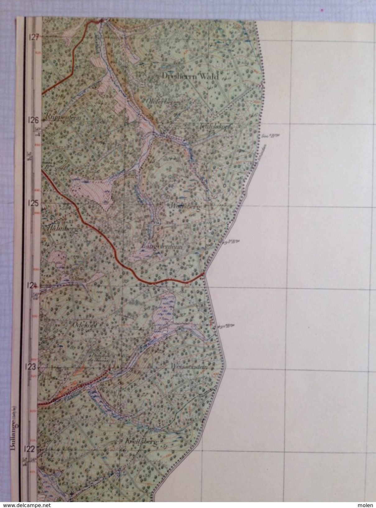 CARTE D ETAT MAJOR 50/8' De 1925 LOSHEIMERGRABEN Manderfeld Bullingen BUCHHOLZ BACKESBERG WEISSERSTEIN S716 - Büllingen