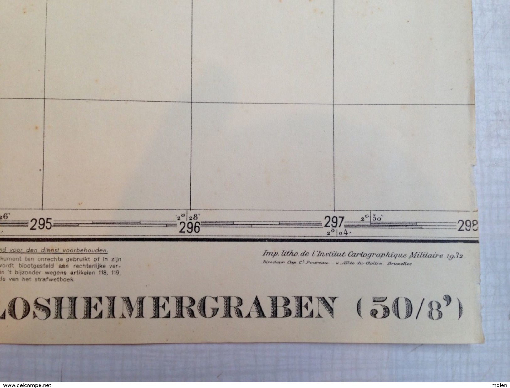 CARTE D ETAT MAJOR 50/8' De 1925 LOSHEIMERGRABEN Manderfeld Bullingen BUCHHOLZ BACKESBERG WEISSERSTEIN S716 - Büllingen