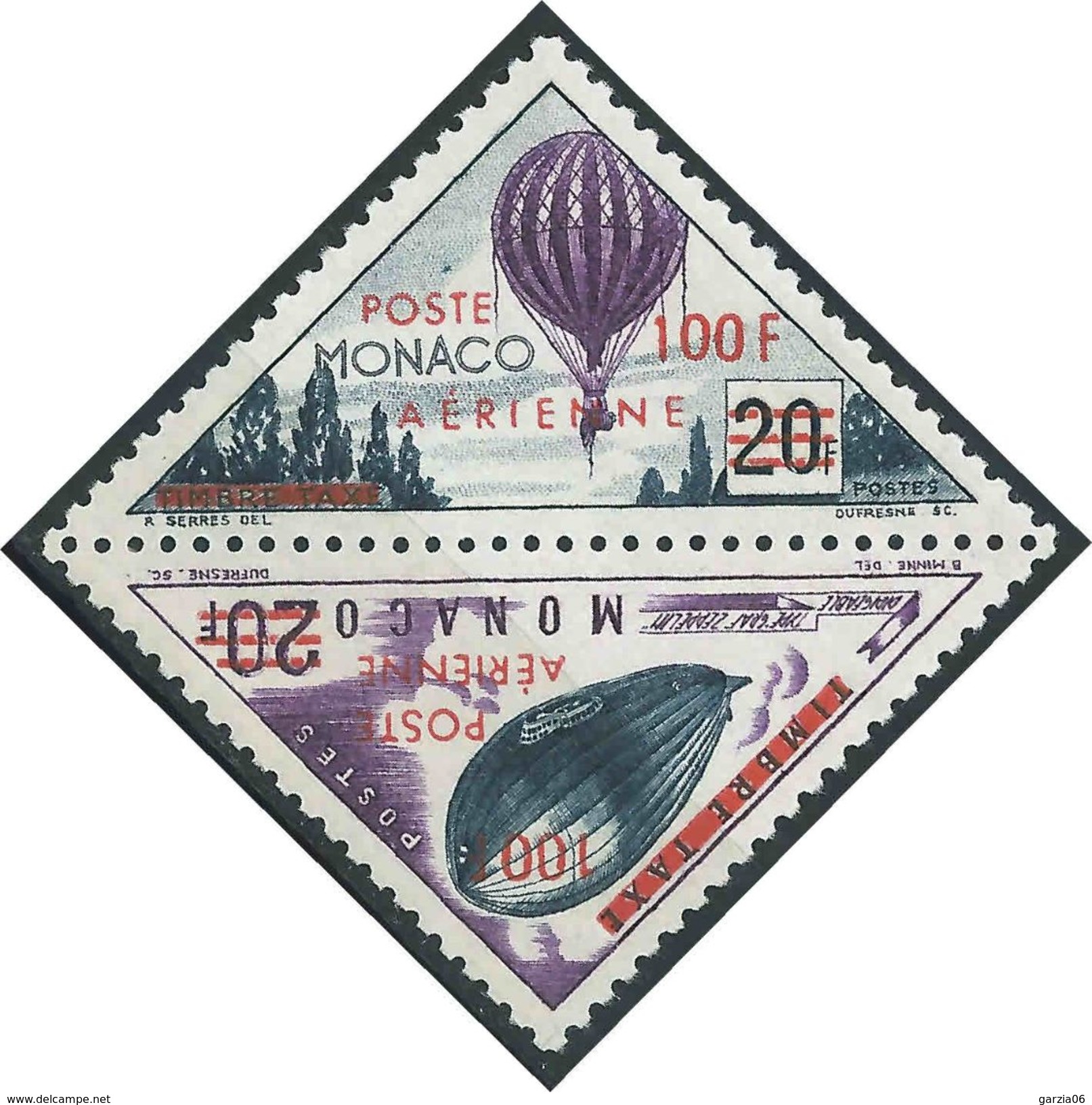 Monaco - 1956 -  Timbres Taxe Surchargés - PA 61/62  - Neufs  ** - Air Mail - MNH - Aéreo