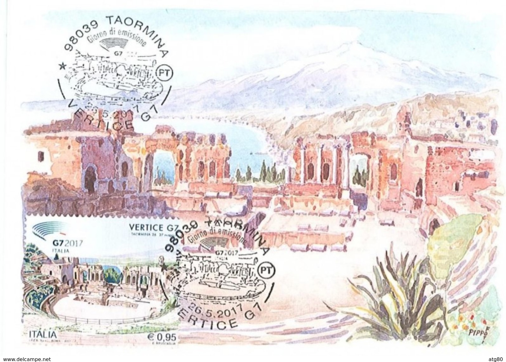 FDC First Day Cover Primo Giorno Emissione  MESSINA TAORMINA Cartolina Per Il G7 2017 - 2011-20:  Nuovi