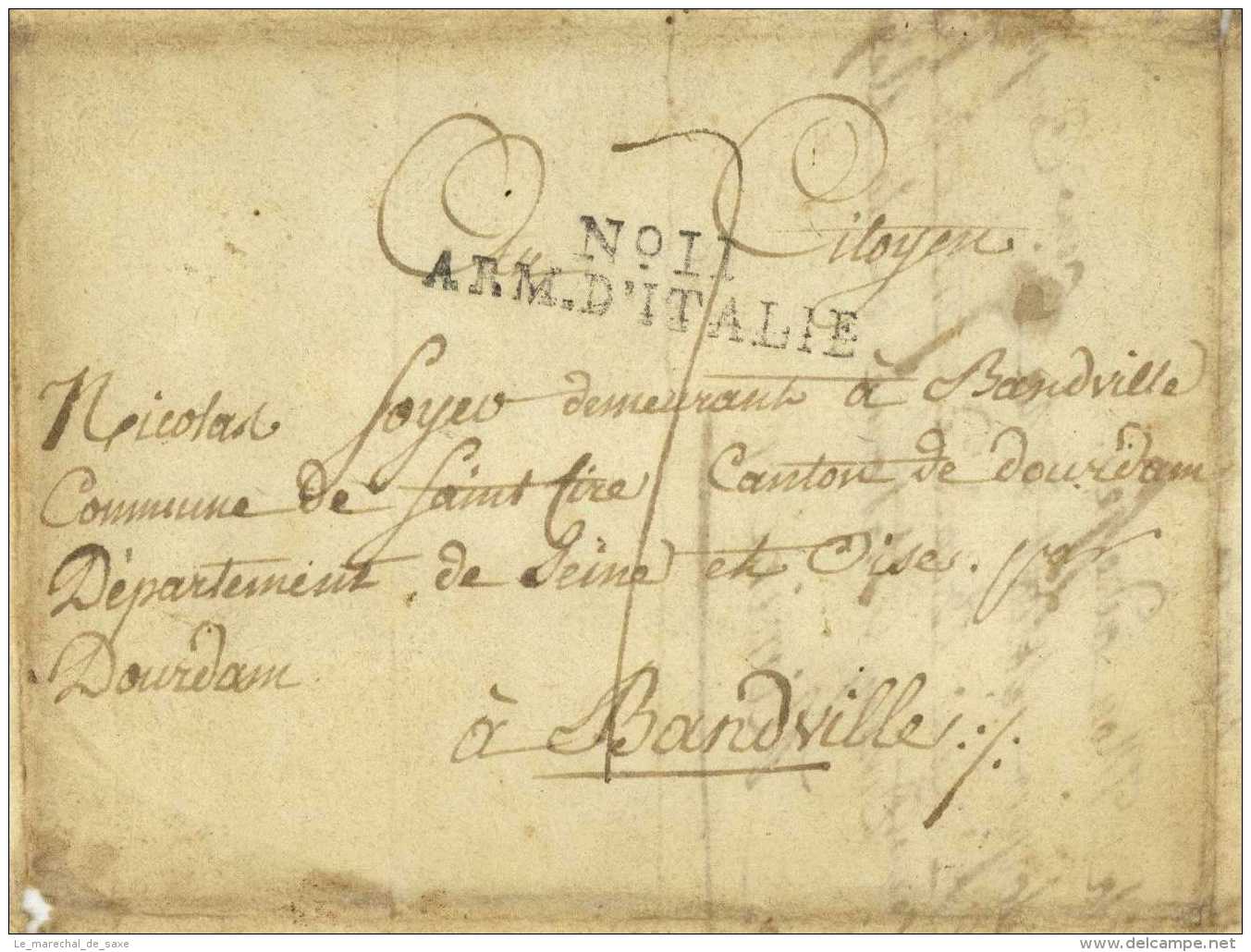 No. 11 ARM. D'ITALIE - Rimini 1801 Pour Bandeville Soyer Saint-Cyr Armee D'Italie Et De Naples - Army Postmarks (before 1900)
