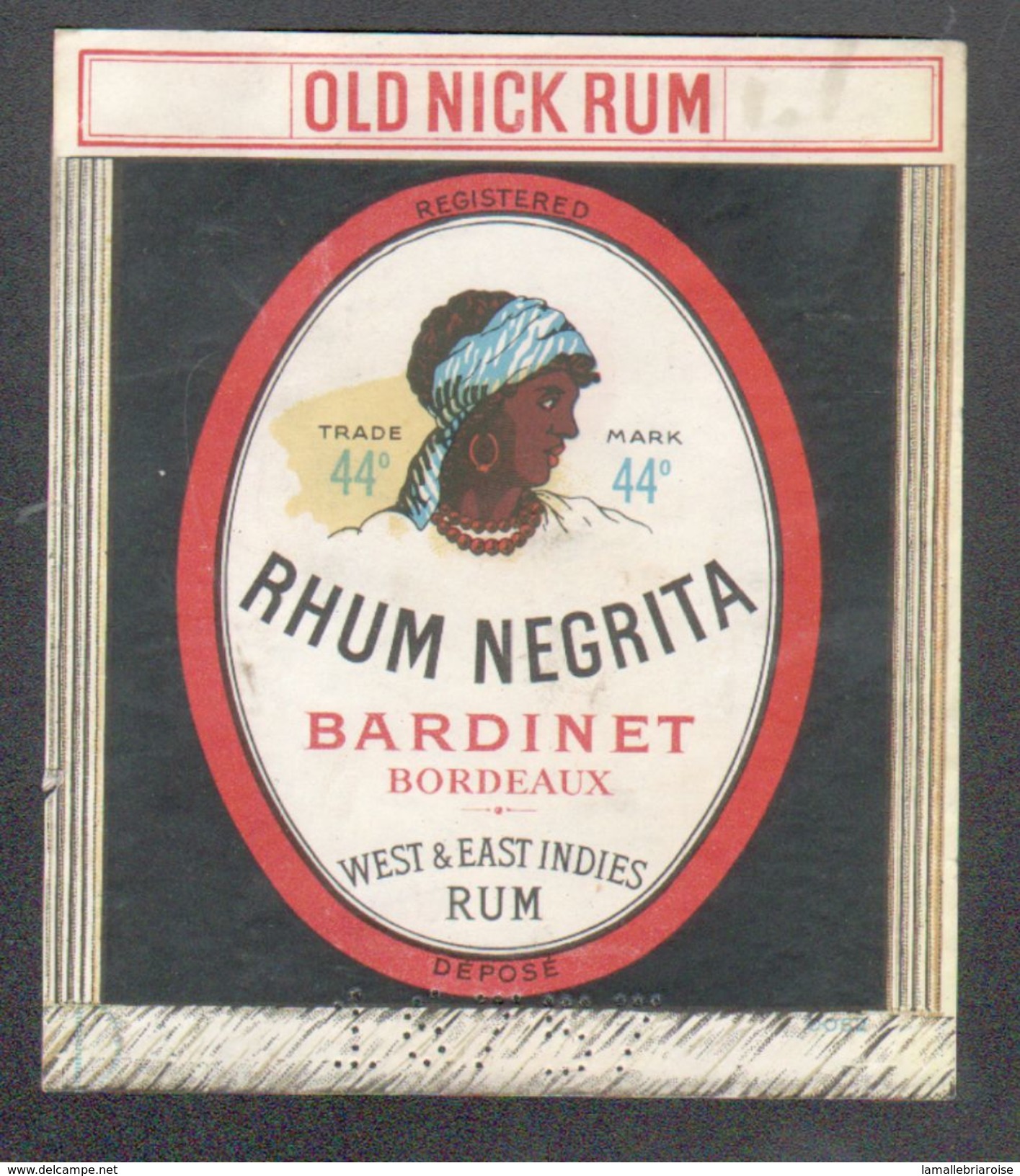 ETIQUETTE RHUM NEGRITA (scannée Recto-verso) - Rhum