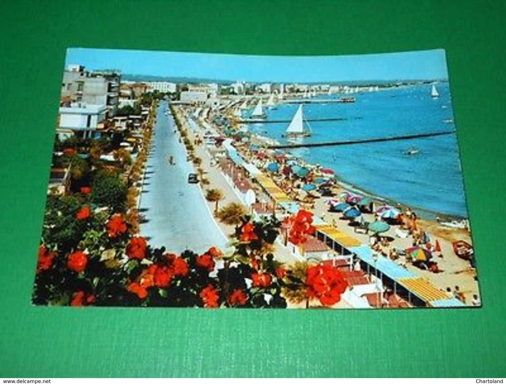 Cartolina Cattolica - Lungomare E Spiaggia 1961 - Rimini