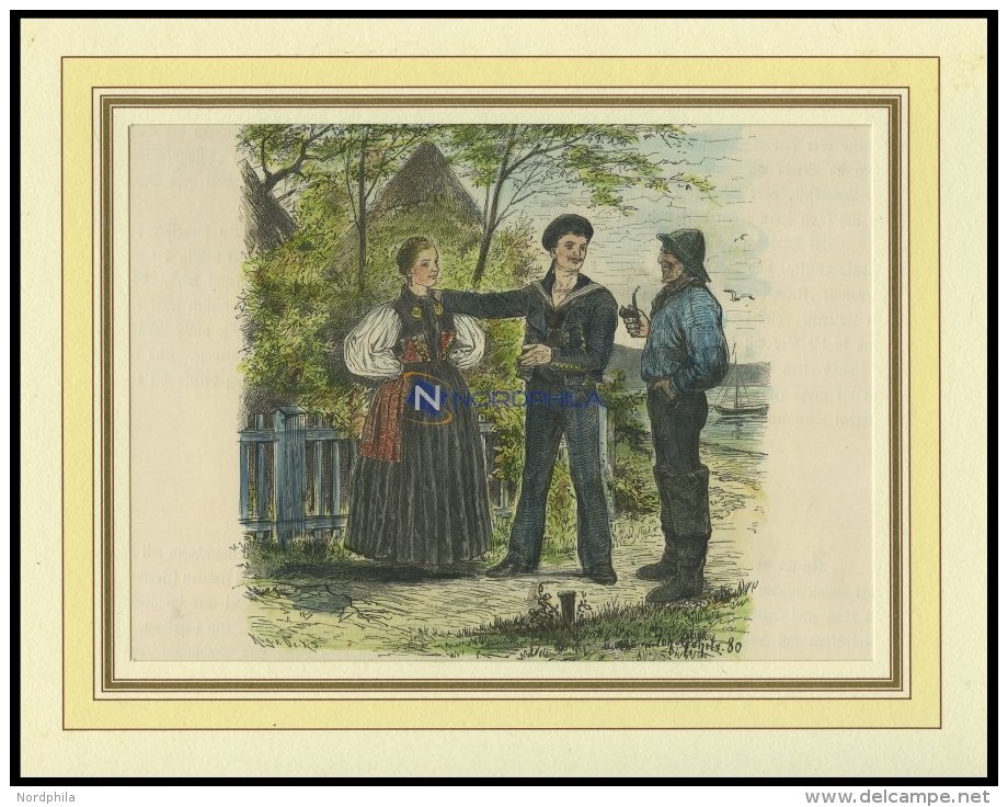 Probstei, Trachten, Kolorierter Holzstich Von Gehrts Von 1881 - Lithographien