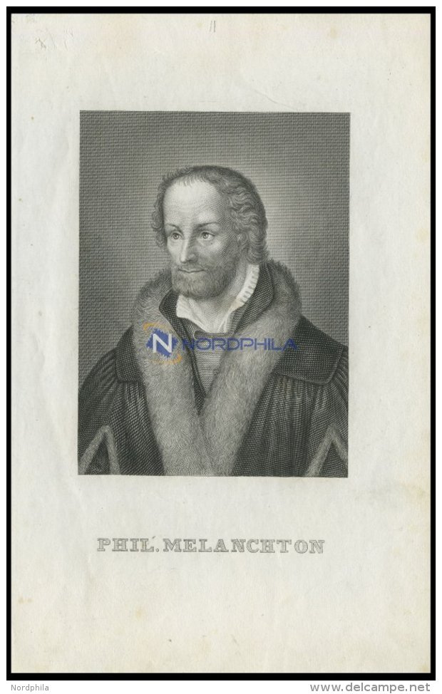 Phil. Melanchton, Stahlstich Von B.I. Um 1840 - Litografía