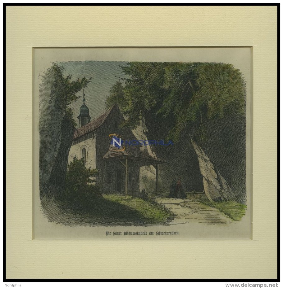 ST. MICHAELSKAPPELE Am Schwesternborn, Kolorierter Holzstich Um 1880 - Litografía