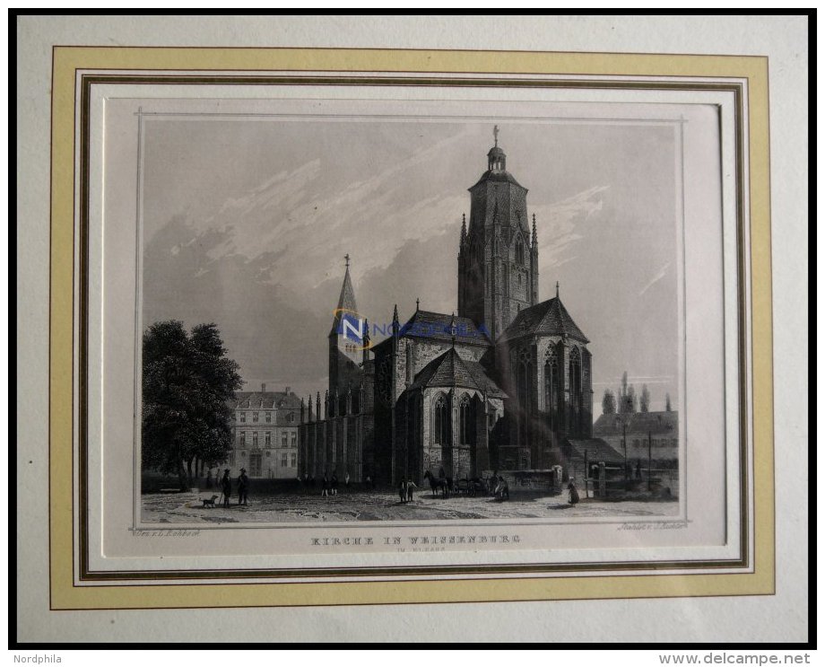 WEISSENBURG: Die Kirche, Stahlstich Von Rohbock/Richter Um 1880 - Lithographien