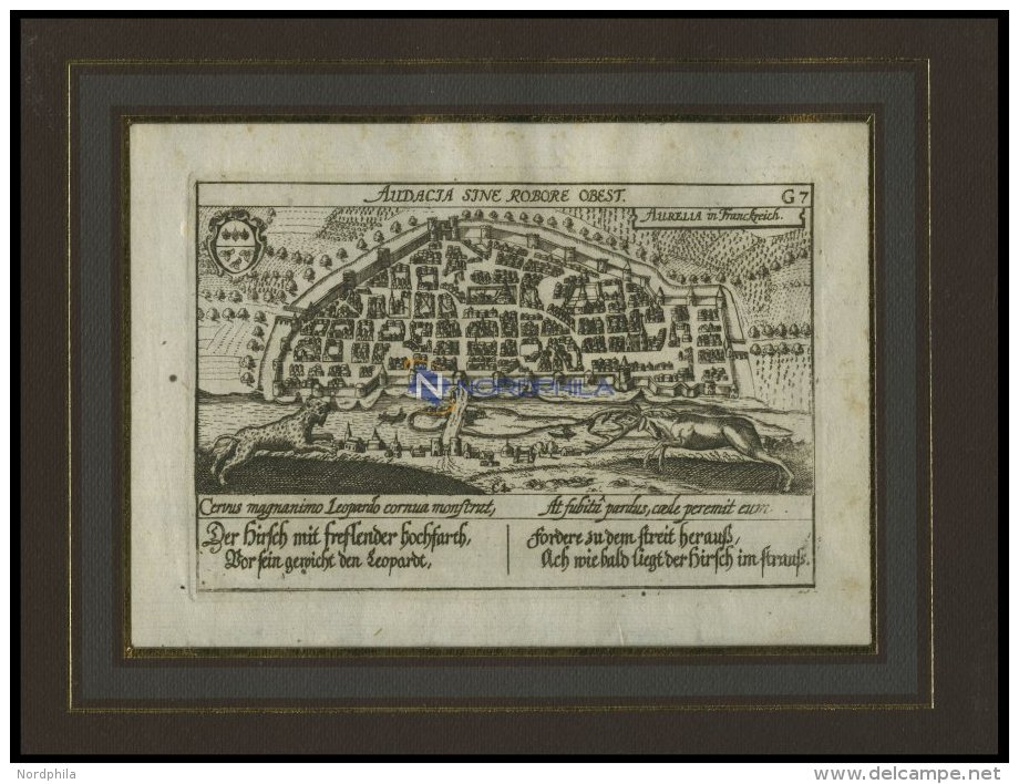 ORLEANS, Gesamtansicht Aus Der Vogelschau, Kupferstich Von Meisner Um 1678 - Litografía