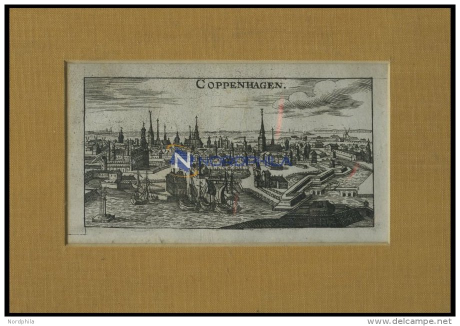 KOPENHAGEN, Gesamtansicht, Kupferstich Von Riegel Um 1690 - Lithographien