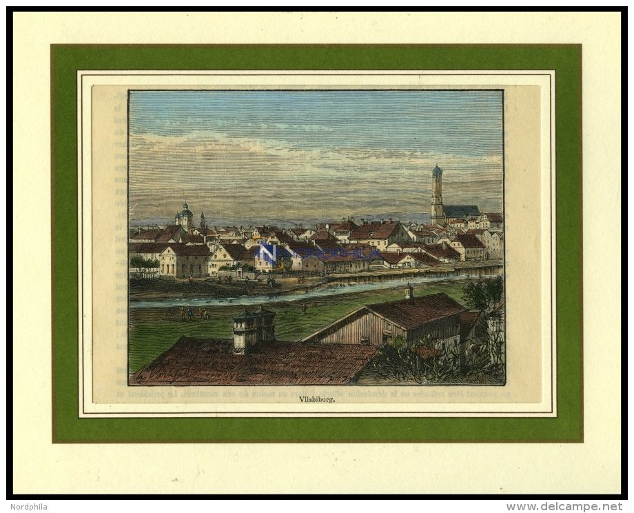 VILSBURG, Teilansicht, Kolorierter Holzstich Aus Malte-Brun Um 1880 - Lithographies