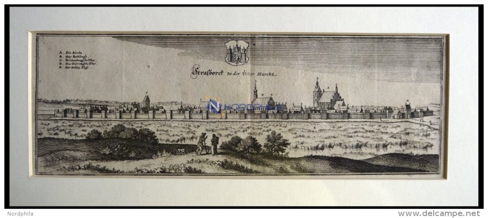 STRASBURG/UCKERMARK, Gesamtansicht, Kupferstich Von Merian Um 1645 - Lithographies