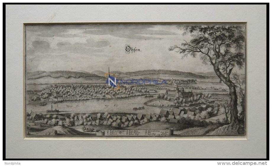 HAGENOHSEN, Gesamtansicht, Kupferstich Von Merian Um 1645 - Lithographien