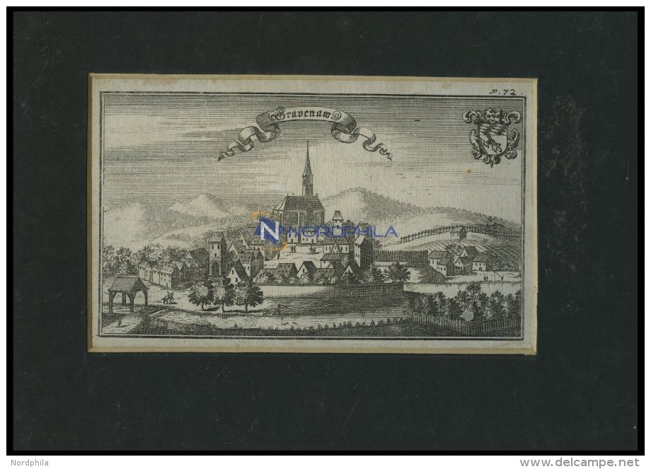 GRAFENAU/NDB., Gesamtansicht, Kupferstich Von Ertl, 1687 - Lithographien