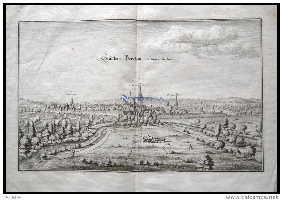 BORELEM, Gesamtansicht, Kupferstich Von Merian Um 1645 - Litografía