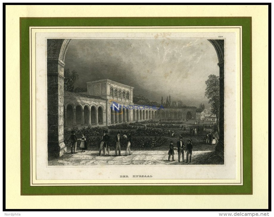BAD KISSINGEN: Der Kursaal, Stahlstich Von B.I. Um 1840 - Lithographien