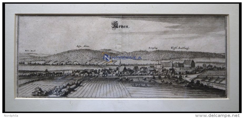 AERZEN, Gesamtansicht, Kupferstich Von Merian Um 1645 - Lithographien
