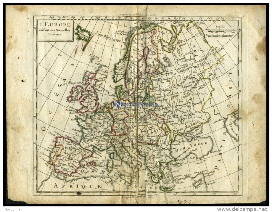 Generalkarte, L`Europe, Grenzkolorierter Kupferstich Aus Delamarch&eacute; Petit Atlas Um 1785 - Sonstige & Ohne Zuordnung