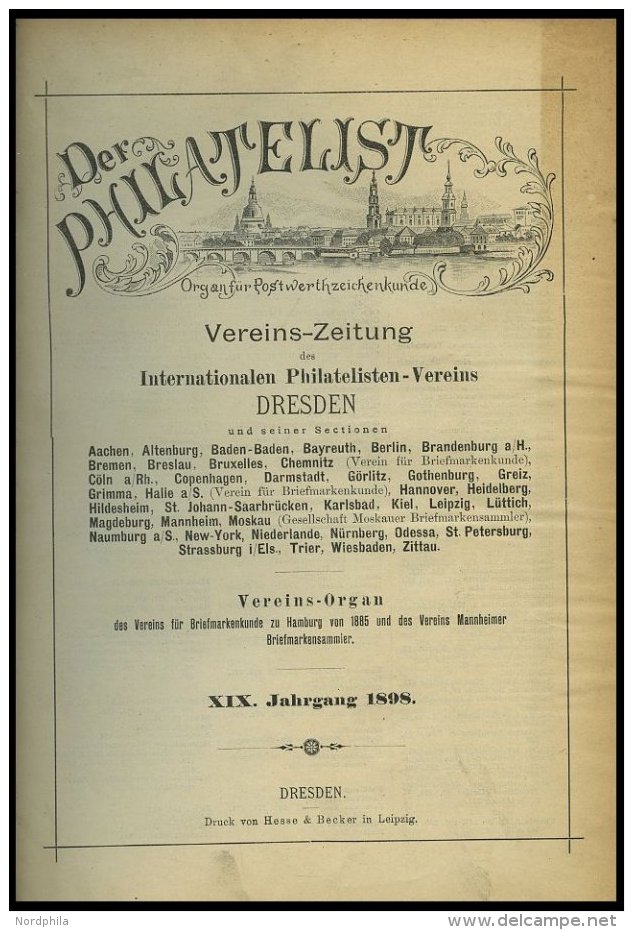 PHIL. LITERATUR Der Philatelist - Vereins-Zeitungen Des Philatelisten-Vereins Dresden, Vol. XIX-XX, 1898-1899, Gebunden, - Philatelie Und Postgeschichte