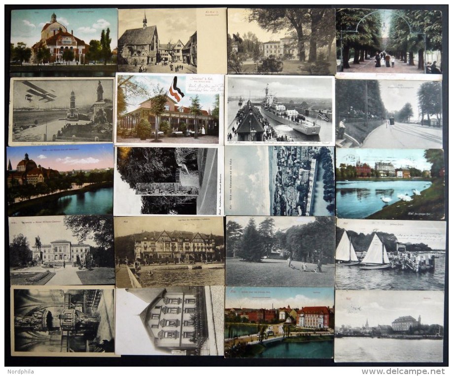 DEUTSCHLAND ETC. KIEL, 60 Verschiedene Ansichtskarten, Dabei Seltene Motive Und Farbige Karten - Briefe U. Dokumente