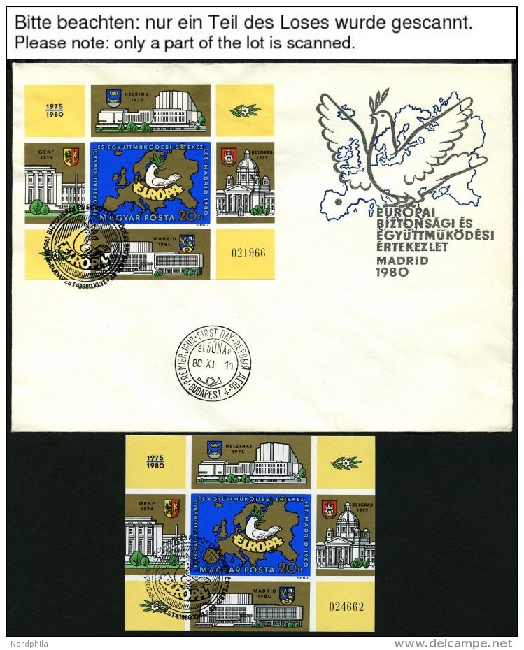 EUROPA UNION Brief,o , 1972-83, &uuml;berkomplette Sammlung KSZE (meist Ohne Ungez&auml;hnte Ausgaben) Mit FDC`s, Einzel - Sammlungen